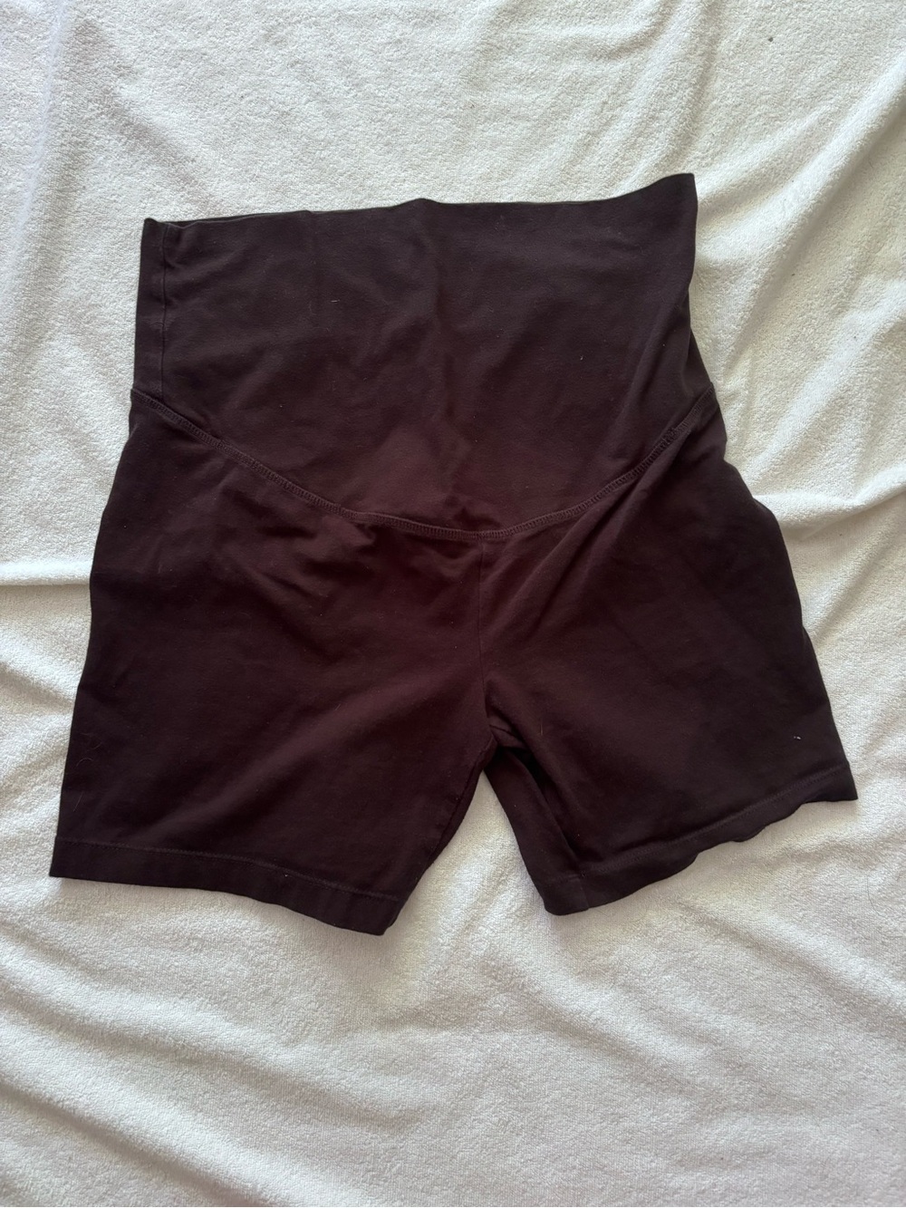 Maternity High-Waist Black Women’s Biker Shorts